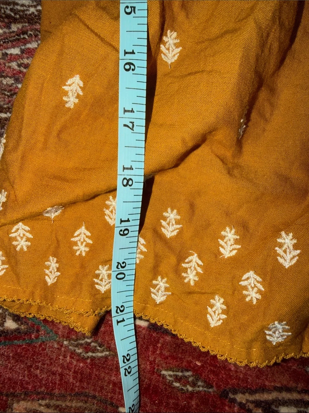 Old Navy Women's Mustard Embroidered Folk Art Peasant Blouse